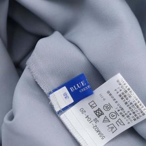BLUE LABEL CRESTBRIDGE 23SS マイクロピーチスパンスタンドフリルブラウス プルオーバー 長袖 38 サックス