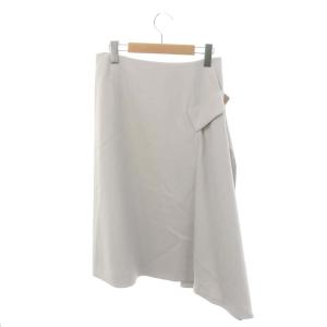 ADORE ヴィスコースツイルサイドフレアースカート ロング ミモレ 36 ライトグレー