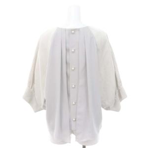 ADORE プレミアムコットンバックボタンカットソー 七分袖 38 ライトグレー