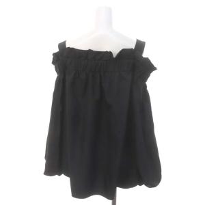 ADORE オフショルギャザーブラウス 長袖 プルオーバー 38 黒 ブラック