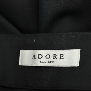 ADORE プリーツスカート イージー ミモレ ロング シアー シースルー 36 S 黒 ブラック オレンジ
