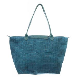 Longchamp プリアージュ 型押しプリント バッグ トートーバッグ 青 ブルー