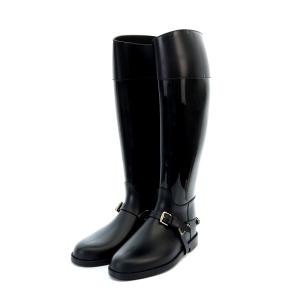 レインブーツ ロングブーツ ラバー 36 23cm 黒 ブラック