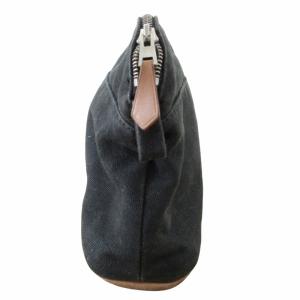 HERMES ボリードポーチPM 20 ミニポーチ 化粧ポーチ キャンバス Hロゴ刺? フランス製 黒 ブラック 0409