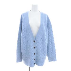 22AW CRASHED CABLE KNIT V CD カーディガン 00 ライトブルー