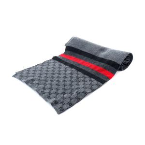 GUCCI マフラー GG柄 グレー 赤 レッド OH