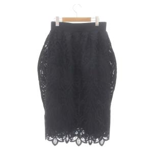 ADORE 23SS フラワーオーナメントスカート レース 36 ネイビー