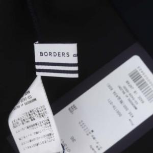 BORDERS at BALCONY 21年 グレースショルダートップス ブラウス 5分袖 プルオーバー 36 紺 黒 白