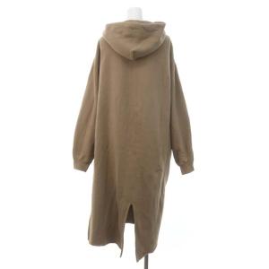 AMERICANA フーディー スウェット コーディガン サイドスリット ジップアップ 長袖 ベージュ