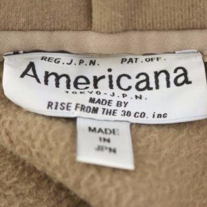 AMERICANA フーディー スウェット コーディガン サイドスリット ジップアップ 長袖 ベージュ