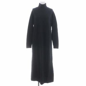 ENFOLD 22SS ウールニットワンピース ビスチェ付き ロング マキシ丈 長袖 ハイネック 36 チャコールグレー