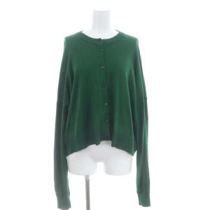 22AW BOXカーディガン ニット 前開き シルク 38 緑 グリーン