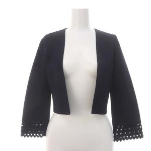 キカアイレットニットボレロ カーディガン 長袖 36 紺 ネイビー