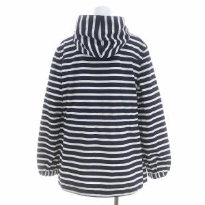 kate spade new york ジャケット ジップアップ ミドル丈 ボーダー フーディー XS 紺 ネイビー 白 ホワイト