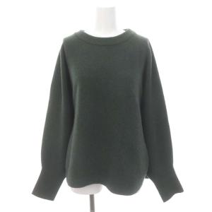 23AW ドルマンロングリブニット セーター 長袖 ウール 深緑 ダークグリーン