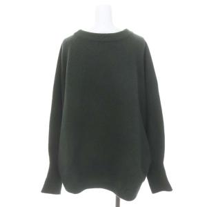 Spick&Span 23AW ドルマンロングリブニット セーター 長袖 ウール 深緑 ダークグリーン