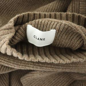 CLANE 2WAYオフショルダーニットトップス セーター 長袖 ハイネック 1 茶 ブラウン
