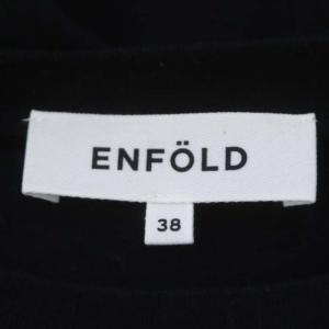 ENFOLD Hexagon T-SHIRTソフト天竺 Tシャツ カットソー フレンチスリーブ 38 黒 ブラック