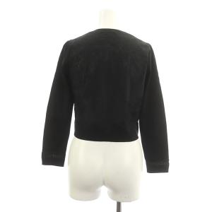 TOCCA 20AW WAVY LACE カーディガン ニット 長袖 クルーネック レース 切替 ショート丈 XS 黒 ブラック