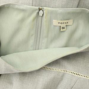 TOCCA 18SS ESCAPE ドレス ワンピース 膝丈 半袖 レース切替 00 グレー