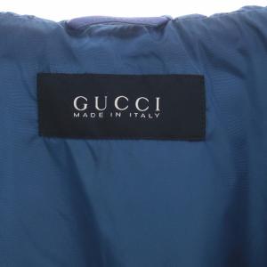 GUCCI LEA-JACKET 羊革 ジップアップ 50 ダスティーブルー