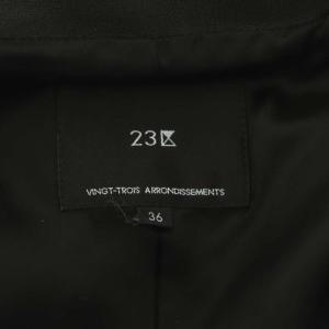 23区 vingt-trois エコレザー ジャケット アウター ジップアップ 36 黒 ブラック
