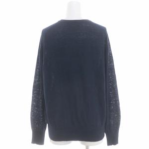 IENA 23SS リネンクルーネックカーディガン ニット 長袖 紺 ネイビー