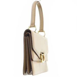 CELINE ガンチーニ金具 レザー ハンドバッグ レザー 茶色 ブラウン