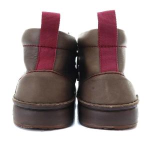 BIRKENSTOCK フットプリンツ Footprints ブーツ ショート フラット レースアップ レザー 38 24.5cm ダークブラウン