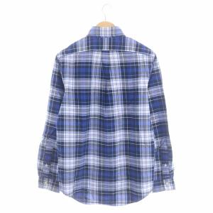 RALPH LAUREN チェック柄 BD シャツ 長袖 ボタンダウン SP 青 白 ブルー ホワイト