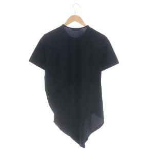 DIOR HOMME コットン 変形 Tシャツ カットソー 半袖 XS 紺 黒 ネイビー ブラック
