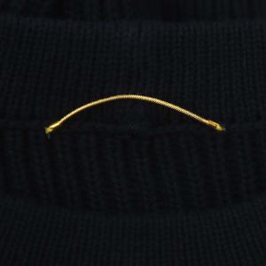 Deuxieme Classe アゼクルーネックニット セーター 長袖 ベルスリーブ リブ 紺 ネイビー