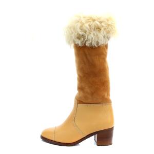 CHANEL ムートンブーツ 39 ブラウン