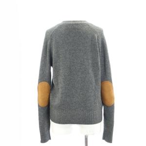 PRADA カシミヤ エルボーパッチ カーディガン ニット 長袖 40 グレー