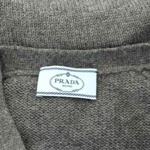 PRADA カシミヤ エルボーパッチ カーディガン ニット 長袖 40 グレー