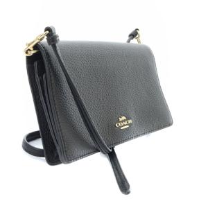 COACH アンナ フォルドオーバー クロスボディ クラッチバッグ ショルダーバッグ ロゴ 黒 ブラック 3037