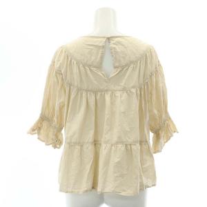 Merlette SOL コットンティアードブラウス プルオーバー 五分袖 ギャザー XS ライトベージュ