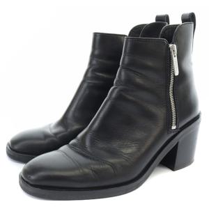 3.1 phillip lim サイドジップ ショートブーツ チャンキーヒール レザー 37 24cm 黒 ブラック