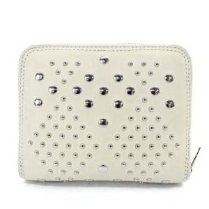 J&M DAVIDSON SMALL ZIP AROUND PURSE スタッズ ラウンドジップ コインケース 小銭入れ レザー 白 ホワイト