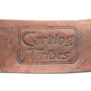 CARVING TRIBES ベルト ハトメ 型押し 花柄 レザー 茶 ブラウン