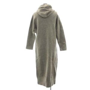 DRESSTERIOR ウールカシミヤニットフードワンピース 長袖 ロング プルオーバー38 モカブラウン