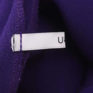 UN3D. 22SS パワーショルダーワンピース カラードレス ロング 五分袖 バックＶ 紫 パープル