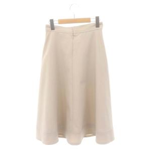 M'S GRACY パール付きフレア スカート ロング丈 ミモレ丈 バックファスナー リボン 38 M ベージュ