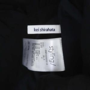 kei shirahata ギャザーロングワンピース ジャンスカ フリル リボン 0 黒 ブラック