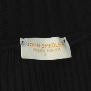 JOHN SMEDLEY IMPERIAL KASHMIR ニットカーディガン ロング 長袖 ショールカラー 羽織 前開きトッパー ウール S 黒 ブラック