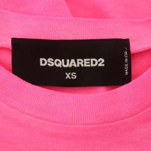 DSQUARED2 ロゴTシャツ カットソー 半袖 プルオーバー コットン XS ピンク 黒 ブラック