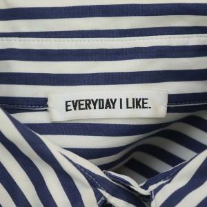 EVERYDAY I LIKE EVERYDAY シャツ 長袖 チュニック ストライプ 白 ホワイト 紺 ネイビー