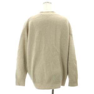 EVERYDAY I LIKE 21AW Basic Cashmere Vネックカーディガン ニット 長袖 チュニック丈 オーバーサイズ ベージュ