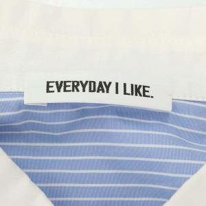 EVERYDAY I LIKE 23SS Cropped BD シャツ ボタンダウン クレリック ストライプ 長袖 青 白 ブルー ホワイト