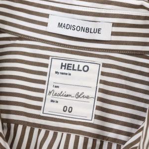 MADISONBLUE 23SS B.D. SH B.STRIPE ロゴ刺繍 シャツ ストライプ 00 ホワイト